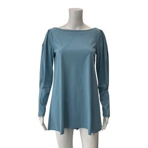 Maria Pinto Teal Blue Boat Neck Tunic Shirt size Small